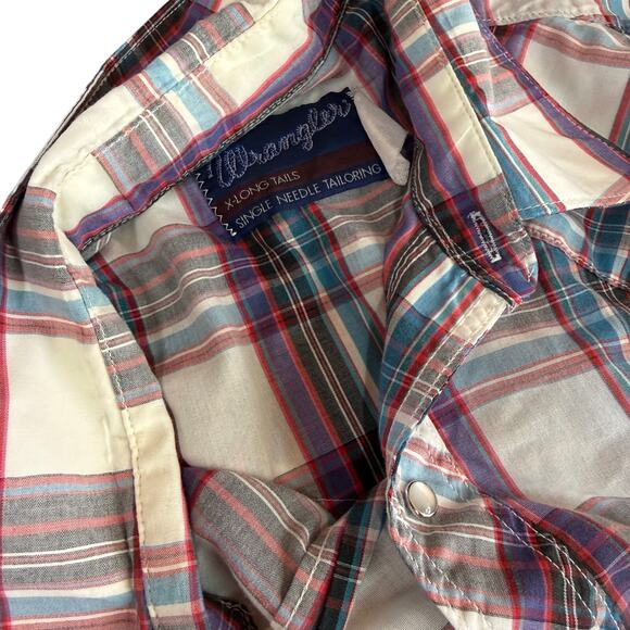 Wrangler Men's Vintage Retro Pearl Snap Short Sleeve Button Up Shirt - Picture 5 of 6